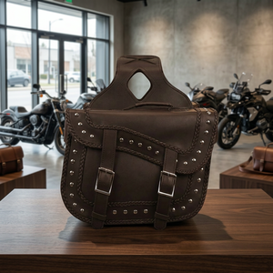 Bolsa de Sillín para Motocicleta de Cuero Genuino GLOBAL LEATHER, Impermeable, Estilo Vintage Inglés, Cierre de Solapa, Capacidad de 25L, Lista para Viajar - Product Image 3