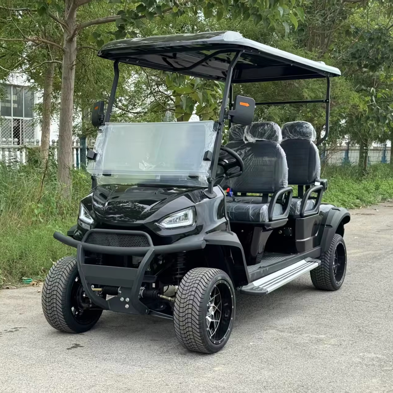 С CE Golf Cart 4 сиденья 4x4 бензиновый внедорожный клубный автомобиль для продажи золотой цвет заказной бесплатный дизайн