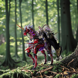 Nuevo Modelo de Juguete de Robot de PVC con Diseño de Armadura de Caballero y Unicornio Rojo con Capa para Colección y Exhibición, Japón - Product Image 4