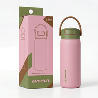 Botella de Agua Aislada de Acero Inoxidable Owaal de 32 oz de Everich, Botellas Personalizadas con Termo de Vacío y Pajita, Botellas de Agua Deportivas de Viaje