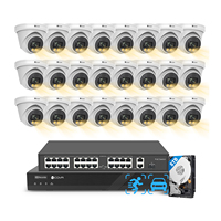Système de caméra de sécurité NVR professionnel 4K 32 canaux 4COVR avec sirène audio 24x8MP, détection faciale IA et surveillance couleur intégrale