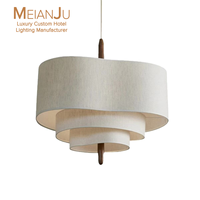 Suspension Moderne Nordique en Tissu avec Accents en Fer, Lampe Suspendue LED Finition Dorée Anti-Éblouissement pour Salon, Chambre et Hôtel