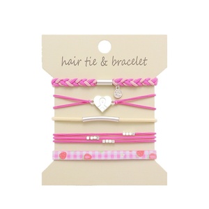 Bracelets élastiques personnalisés en gros pour femmes - Élastiques à <span class=keywords><strong>cheveux</strong></span> qui se transforment en un élégant ensemble de bijoux pour filles, idéal comme cadeau - Product Image 5