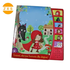 Juguetes de aprendizaje personalizados para niños, libro con sonido, música, grabación, cubierta dura, parlante, con papel y cartón