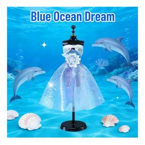 ชุดออกแบบชุดแต่งงาน Toysrunner สำหรับวัยรุ่น อุปกรณ์งานฝีมือเย็บผ้า แม่แบบพลาสติกหล่อขึ้นรูป DIY สมุดสเก็ตช์ภาพ ผ้า ริบบิ้น - Product Image 5