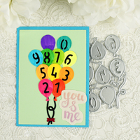 AAGU metallo taglio Die Scrapbook in rilievo Album carta invito decorazione Ballons numeri taglio muore natale muore