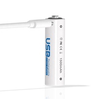 Baterai Silinder Isi Ulang Lithium-Ion 1.5V Akku Pile 9v CD AA/AAA Pengisian Daya Micro USB Tipe C Alkaline Kering