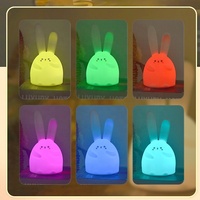 Mini lampe de nuit LED en silicone en forme d'animal pour enfants - Changeant de couleur - Rechargeable par USB - Lampe de chevet à intensité réglable - Cadeau