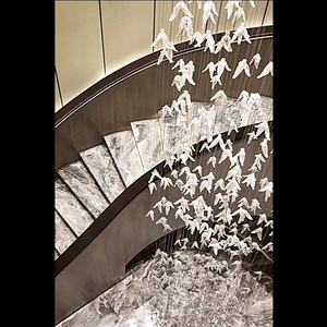 Lustre suspendu en verre soufflé pour hall d'hôtel, plafonnier à <span class=keywords><strong>50</strong></span> faisceaux, angle de 80°, IRC 80, pour galerie, exposition d'art, décoration d'escalier - Product Image 3