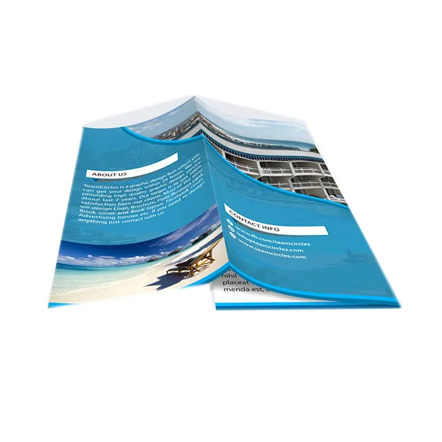 ऑफसेट प्रिंटिंग पेपर सामग्री A3 / A4 / B4 या A5 मुड़ा पत्रक/यात्रियों/मेनू मुद्रित पूर्ण रंगीन