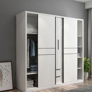 Armoire moderne à portes coulissantes Meubles de chambre à coucher portables avec portes en panneaux de particules pour la maison, le salon ou le bureau - Product Image 5