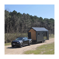 Maison Préfabriquée Conteneur Design Moderne Micro-Maison sur Roues Matériau Acier Kit de Construction Extérieure Camping Jardin Confortable