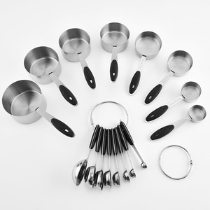 Ensemble de 11 ustensiles de cuisson en acier inoxydable, tasses et cuillères doseuses avec trou de suspension pour un rangement compact en cuisine - Product Image 6