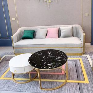 Nuevo Diseño de Lujo, Sofá de Madera Maciza con Armazón de Madera y Tapicería de Tela, Mueble de Salón Antiguo de Estilo Real, Juego de Muebles de Salón Dorados - Product Image 6