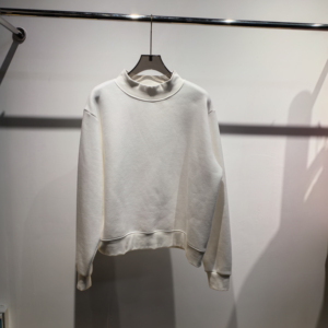 Pull en <span class=keywords><strong>coton</strong></span> à col montant TTCustom, lourd, brodé, en molleton doux, col roulé, col rond, surdimensionné, pour femmes - Product Image 2