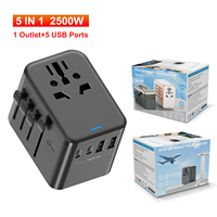 Adaptateur de voyage universel tout-en-un GaN 5V USB avec 2 ports USB et 2 ports Type-C pour téléphones portables Android, vente en gros mondiale directe usine