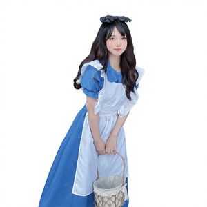 Disfraz de Cosplay con Temática de Alicia en el País de las Maravillas, Falda de Sirvienta de <span class=keywords><strong>Cuento</strong></span> de Hadas para Halloween, Televisión y Cine, con Delantal - Product Image 3