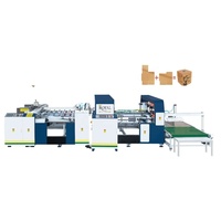 Machine automatique de pliage et de collage de cartons ondulés en deux parties avec composants PLC pour l'emballage de cartons