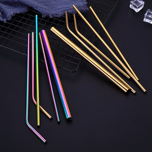 Pajita de acero inoxidable 304, pajita de metal de colores, pajita para bebidas, leche y té, juego de pajitas ecológicas - Product Image 2