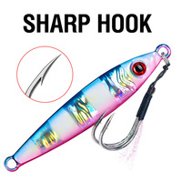 Señuelo de Pesca Metálico WildTrek 7-100g, 4-9.5cm, Hundimiento Rápido, Cebo Duro 10 # -20 #   Anzuelo Luminoso de 6 Colores para Pesca Lenta de Salmón y Lucio en Río