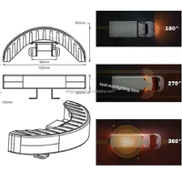 Nouvelle lampe stroboscopique LED incurvée 12-24V 22W R65 IP65, lumière de signalisation d'urgence clignotante, 6500 lumens pour camion et véhicule