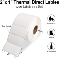 Rouleaux d'étiquettes thermiques directes personnalisées vierges blanches 2x1 4x2 pouces, autocollantes, imperméables et résistantes à l'huile pour la promotion de codes-barres et les supermarchés