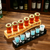 Verre à shot cylindrique droit sans plomb à base épaisse pour spiritueux, whisky, vodka, sublimation, 25ml, 45ml, 65ml