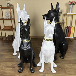 Estatua de Perro Dóberman de Tamaño Real, Decoración Creativa de Resina para Jardín, Adornos, Esculturas de Perros, Navidad, Halloween - Product Image 6