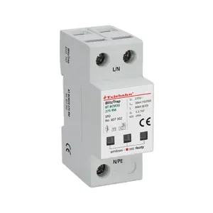 Dispositif de protection électrique 275V AC T1 + T2 SPD 1P Suppresseurs de surtension Iimp30kA/In80kA/Imax160kA