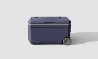 Glacière isotherme 70L en plastique avec roues, glacière pour activités de plein air