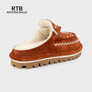 Zapatillas de Invierno Cálidas para Mujer, de Piel de Oveja Genuina, Forradas de Piel Real, Estilo Alpino, Suela Antideslizante y Duradera - Product Image 3