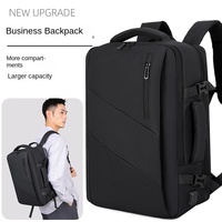 Mochila de Viaje para Hombre, Estilo Minimalista, Gran Capacidad, Diseño Ejecutivo, Bolsa para Portátil de Mezclilla con Aspecto Premium, Poliéster