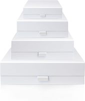 Boîte cadeau magnétique de luxe extra large blanche 42x32x12cm en matériaux recyclés, boîtes rigides, assemblage facile, magnétique