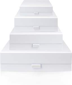 सफेद अतिरिक्त बड़ा लक्जरी चुंबकीय उपहार बॉक्स 42x32x12 सेमी पुनर्नवीनीकरण सामग्री कठोर बक्से आसान असेंबली चुंबकीय - Product Image 6