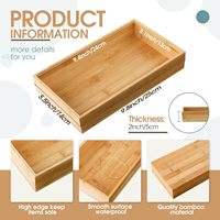 Plateau de salle de bain en bambou, plateau de coiffeuse, porte-serviettes en bambou, plateau de rangement, plateau décoratif de cuisine 9,8 x 5,5 pouces