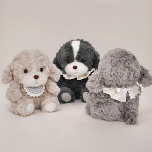 Animal en peluche-Compagnon réconfortant-Animal en peluche ultra doux Animaux <span class=keywords><strong>de</strong></span> la ferme-17cm 3 couleurs Asst. Chiens avec bavoir - Product Image 3