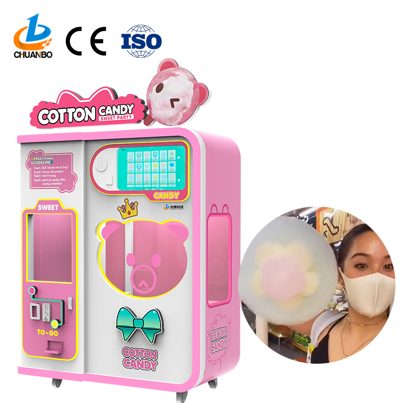Производство автоматическая упаковочная машина сахара пользовательские робот хлопки конфеты торговый автомат для приготовления сахарной ваты машина для продажи