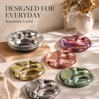 Assiette divisée en titane de couleur unie pour repas d'enfants et présentations de table familiales, commande en gros, approvisionnement pour l'exportation