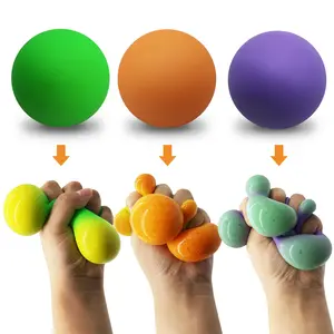 الجملة تغيير لون كرات ضغط لمسة ناعمة اسفنجي لعبة جولة شكل تململ لعبة ضغط الكرة للبالغين والاطفال