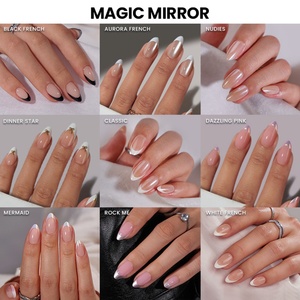 Faux Ongles Autocollants Réutilisables Couleur Unie BTArtbox – Vente en Gros de Faux Ongles Courts Ovales en Gel Souple Vert Foncé à Coller en Gros - Product Image 4