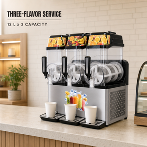 Machine à slush commerciale à trois réservoirs 36L 220V 1.2kW R290, distributeur de boissons glacées pour café, restaurant, épicerie - Product Image 5