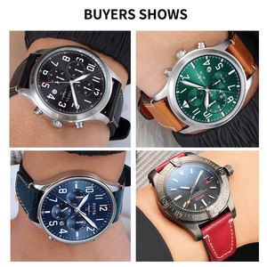 Cinturino in vera pelle dipinto a mano, effetto <span class=keywords><strong>invecchiato</strong></span> e retrò, morbido e a sgancio rapido, bracciale in pelle bovina per uomo e donna, compatibile - Product Image 2