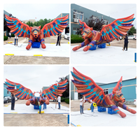 Tigre Magique Gonflable Personnalisé de 7m avec Ailes, Grand Tigre Gonflable Coloré Décoratif Artistique pour Défilé d'Animaux Gonflables pour Événements