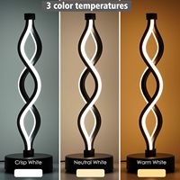 Lámpara de mesa LED de diseño en espiral, enchufe USB con luz regulable de 3 colores para escritorio de oficina, mesita de noche de dormitorio