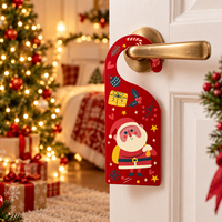 Décoration de Noël Pafu pour la maison, l'hôtel et les fêtes, panneau de porte Père Noël, décoration suspendue pour les fêtes de Noël, porte-panneau de porte en bois de Noël