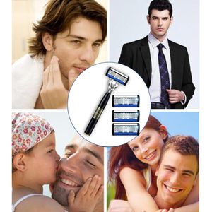 Rasoir de sécurité professionnel NOVISON noir à 7 lames, manche en bois, lames en acier inoxydable, lame remplaçable - Product Image 6