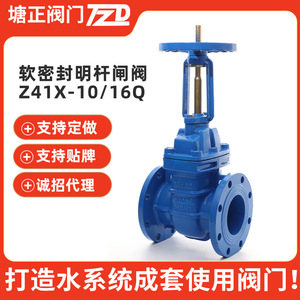 Rising Stem Gate Valve Z41X-10/16Q DN50-DN200 Soft <b>Sealing</b> For Water Flow Control Industrial Use - Product Image 3