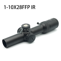 Lunette optique OEM ODM 1-10X28FFP Lpvo avec éclairage rouge, tube de 34 mm en alliage d'aluminium, 12 réglages de luminosité, accessoires de chasse
