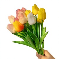 Buket Bunga Tulip Buatan dari Lateks Real Touch dengan Busa untuk Dekorasi Pernikahan, Rumah, dan Dalam Ruangan