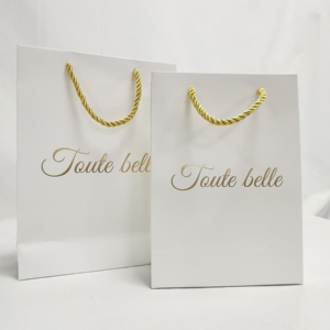 Échantillon Gratuit, Petite Quantité, Sac en Papier Personnalisé de Luxe avec Estampage à Chaud Doré, Sacs en Carton Colorés et Unis avec Votre Propre Logo - Product Image 1